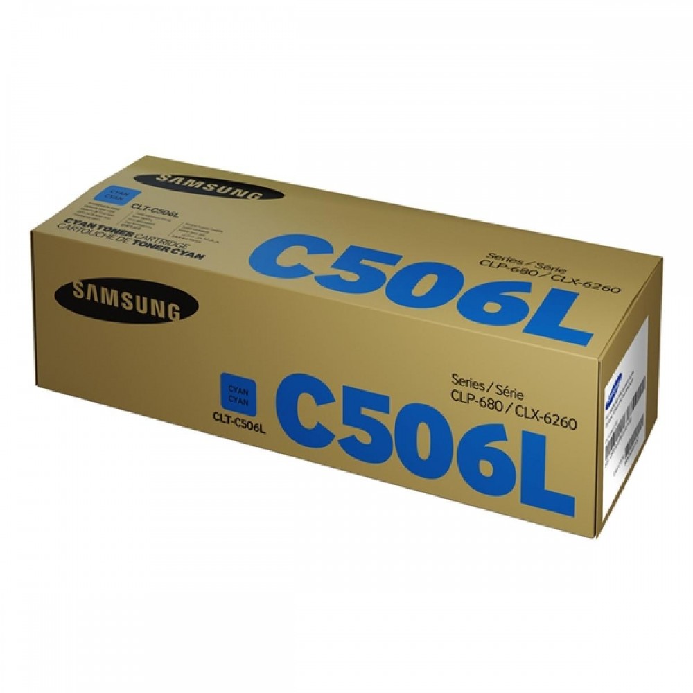 Samsung CLT-C506L High Yield Cyan Toner Cartridge (SU038A) (HPCLTC506L)