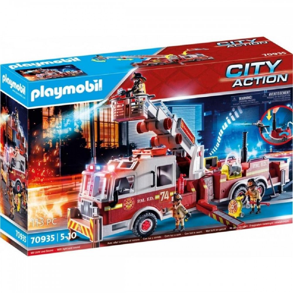 Playmobil City Action Fire Engine with Tower Ladder για 5-10 ετών (70935) (PLY70935)