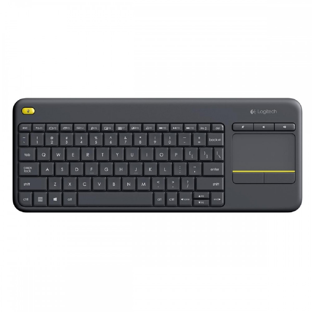 Logitech K400 Plus Ασύρματο Πληκτρολόγιο με Touchpad Αγγλικό US Black (920-007145) (LOGK400)