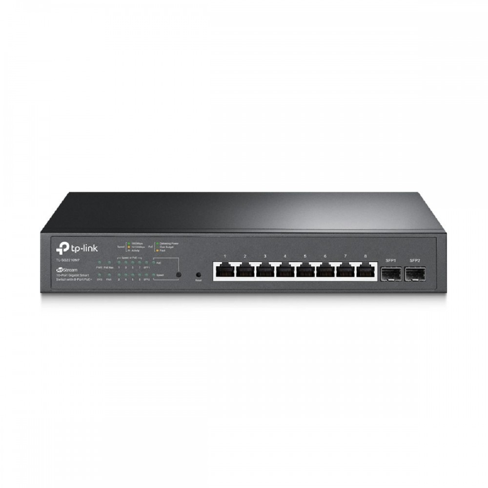 TP-Link JetStream 10-Port Gigabit Smart Switch with 8-Port PoE+ (TL-SG2210MP) (TPTL-SG2210MP)