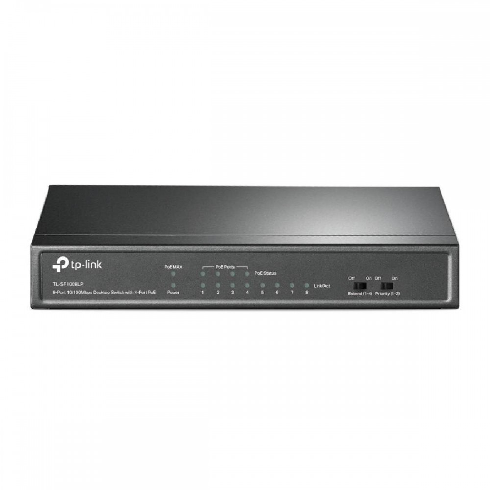 TP-LINK 8-Port 10/100 Mbps Desktop Switch with 4-Port PoE (TL-SF1008LP) (TPTL-SF1008LP)