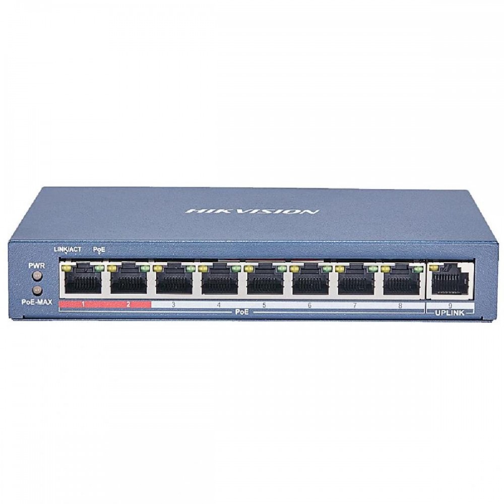 Hikvision 9 Port Unmanaged PoE Switch L2 Series (DS-3E0109P-E(C)) (HKVDS-3E0109P-EC)