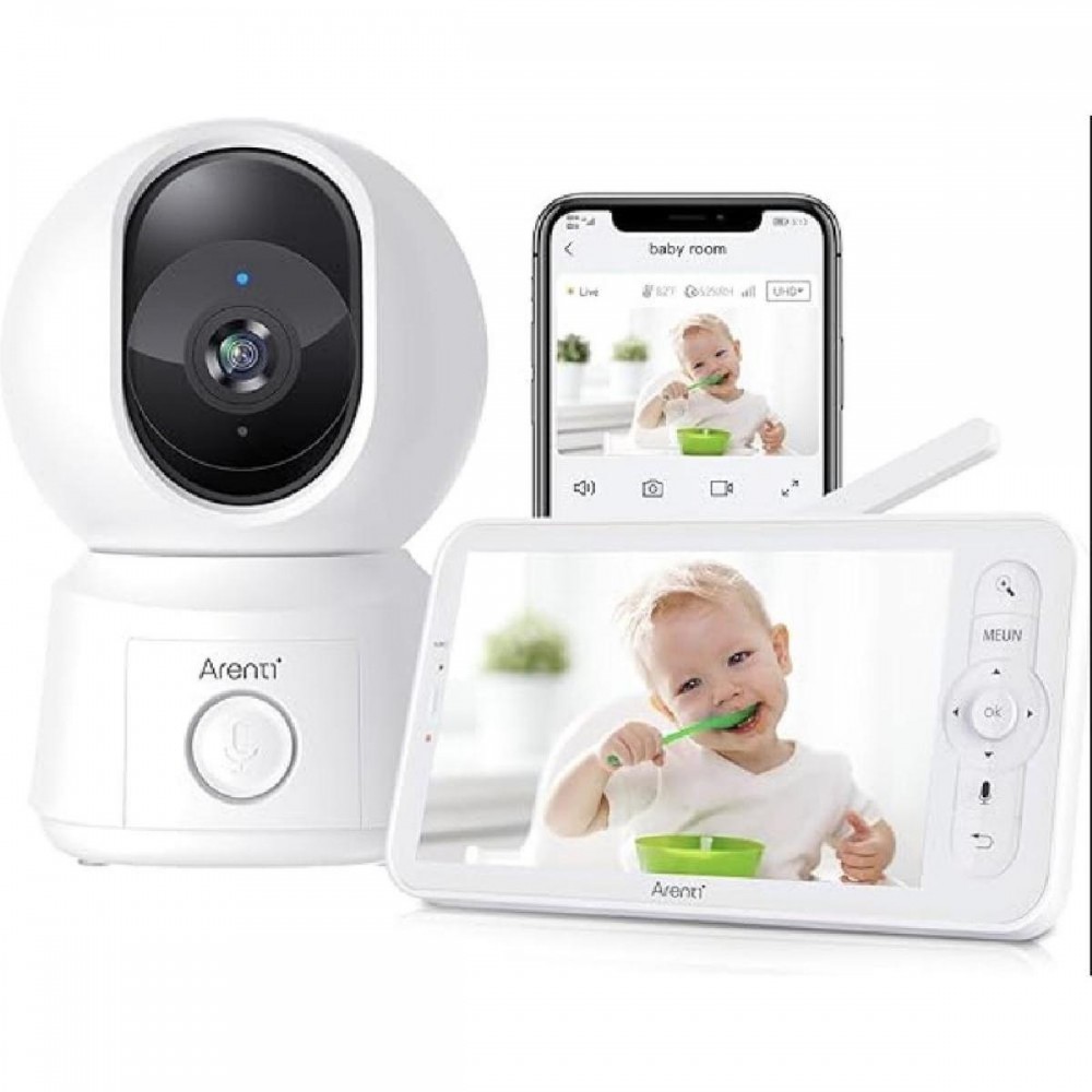 Arenti 2MP/1080P Wi-Fi Video Baby Monitor Kit with LCD Screen (AINANNY B2 KIT) (AREAINANNY-B2-KIT)