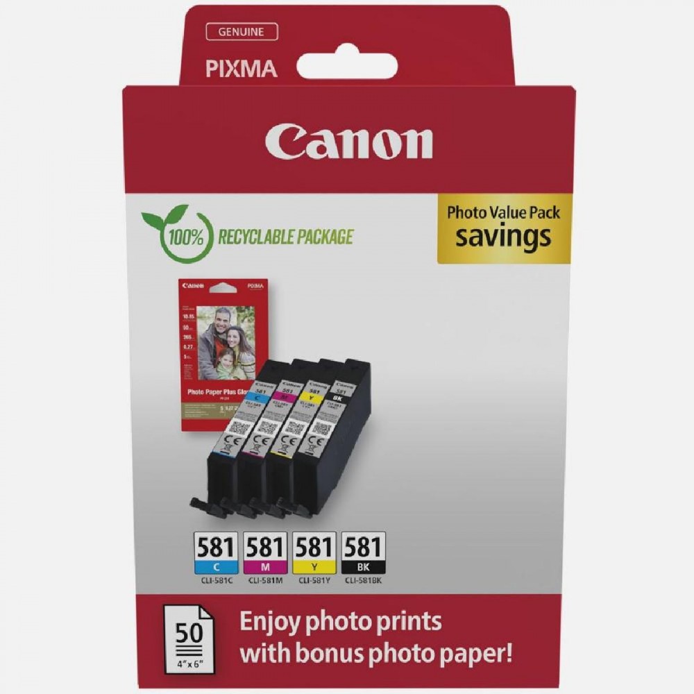 Canon Μελάνι Inkjet CLI-581 CMYK (2106C006) (CANCLI-581PMP)