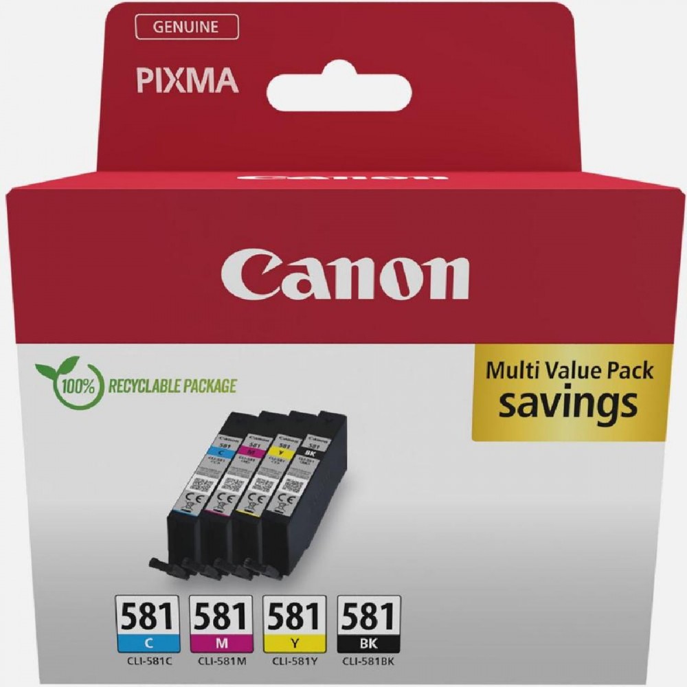 Canon Μελάνι Inkjet CLI-581 CMYK (2103C007) (CANCLI-581MP)