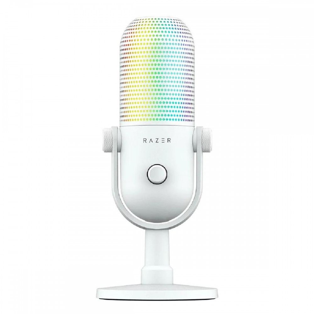 Razer Seiren V3 Chroma White RGB USB Condenser Microphone Gain Limiter Build-in Shock Absorb (RZ19-05060200-R3M1) (RAZRZ19-05060200-R3M1)