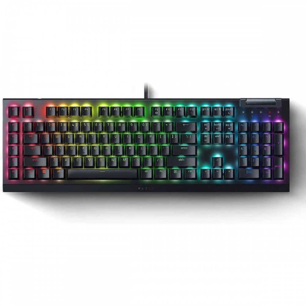 Razer Blackwidow V4 X RGB Gaming Mechanical Keyboard Macro Keys Green Clicky Switches (RZ03-04700100-R3M1) (RAZRZ03-04700100-R3M1)