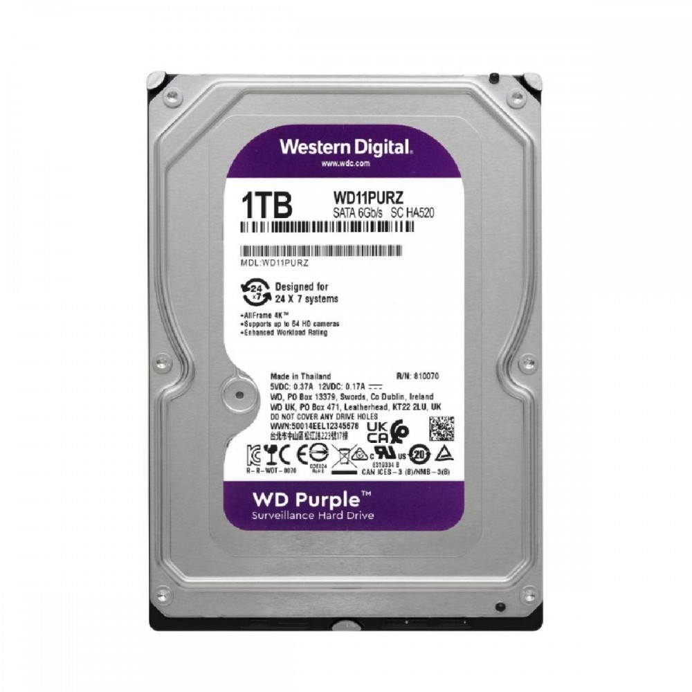 WD Purple, 3.5', 1TB, SATA/600, 64MB cache (WD11PURZ) (WESWD11PURZ)