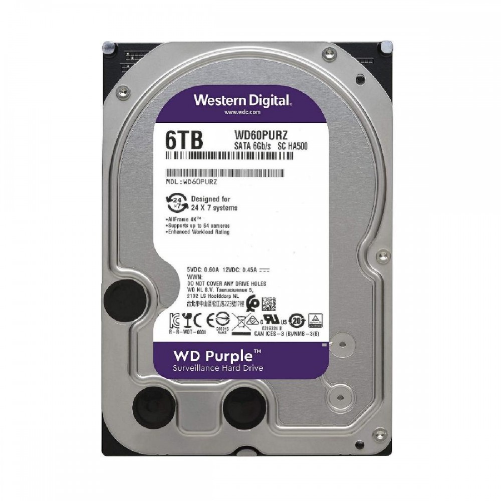 WD Purple, 3.5', 6TB, SATA/600, 256MB cache (WD64PURZ) (WESWD64PURZ)