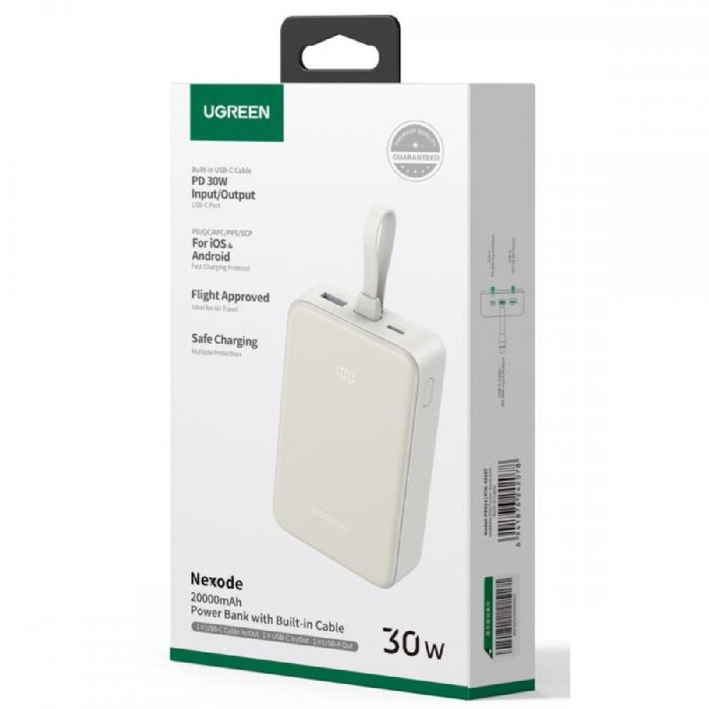 Power Bank Wireless UGREEN 20000mAh 20W PDx1 & QC3.0x1 PB505 35340 White