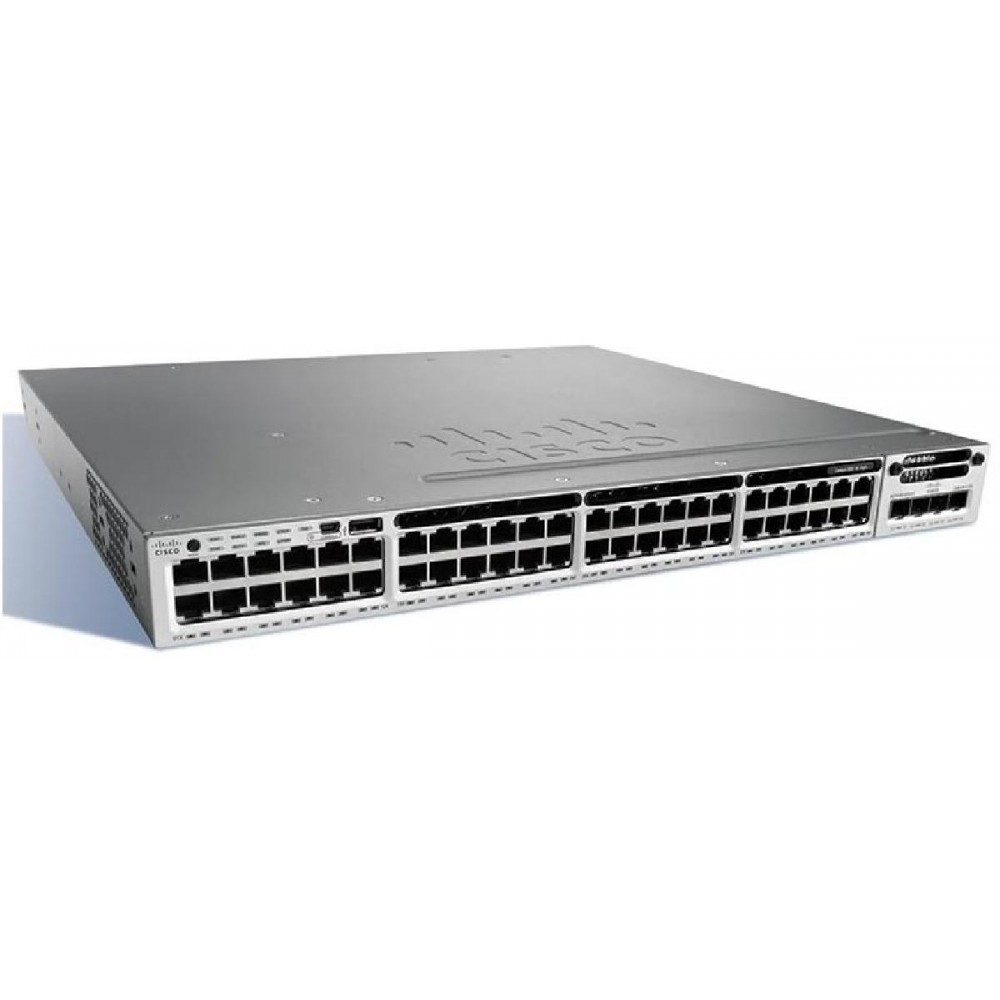 SWITCH CISCO WS-C3850-48F-S 48-Ports Gigabit POE+ C3850-NM-2-10G, 2xPSU (PWR-C1-1100WAC) w/ Rkmnts